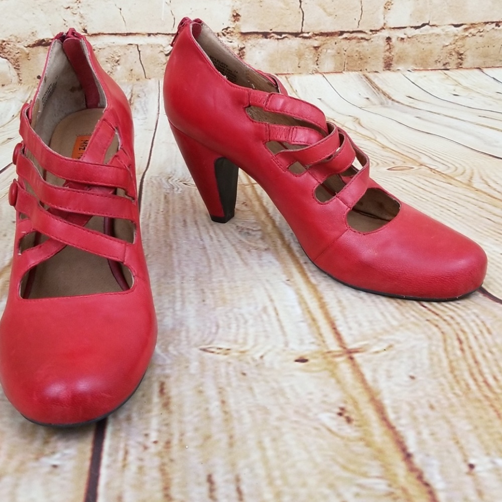 Miz Mooz Vibrant Red Multi-Strap Heels
